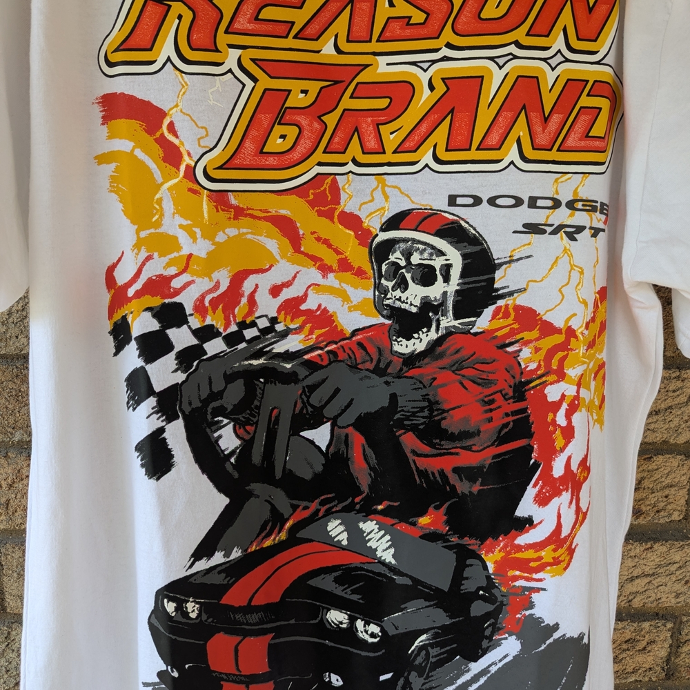 Reason Brand White Tee with Red and Black Graphic - Picture 3 of 6